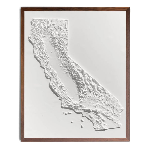 California 3D Raised Relief Map 3D Muir Way 