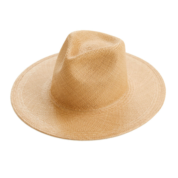 Isla Straw Fedora - Putty Womens - Accessories - Hats Yellow 108 | Sustainable Headwear + Accessories 