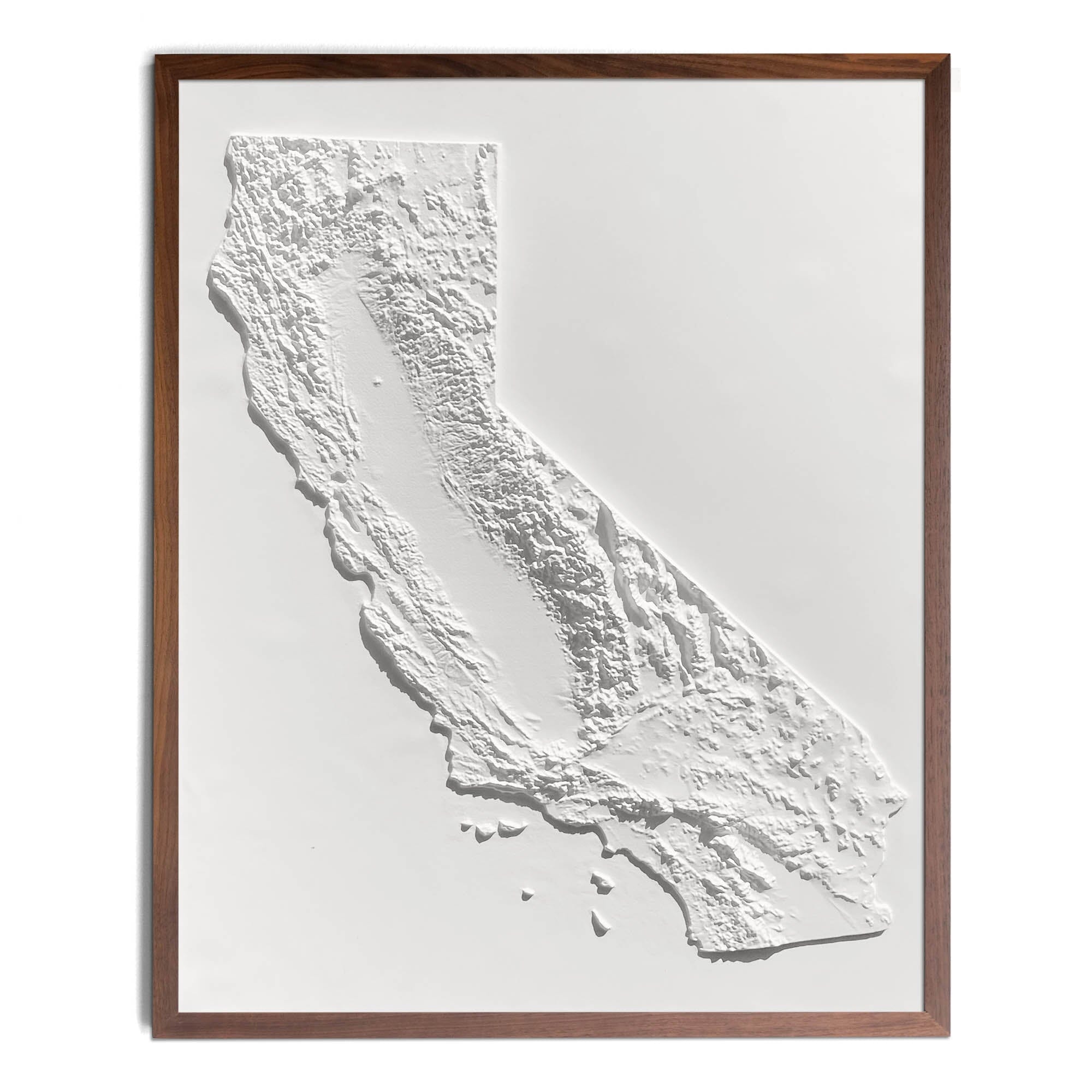 California 3D Raised Relief Map