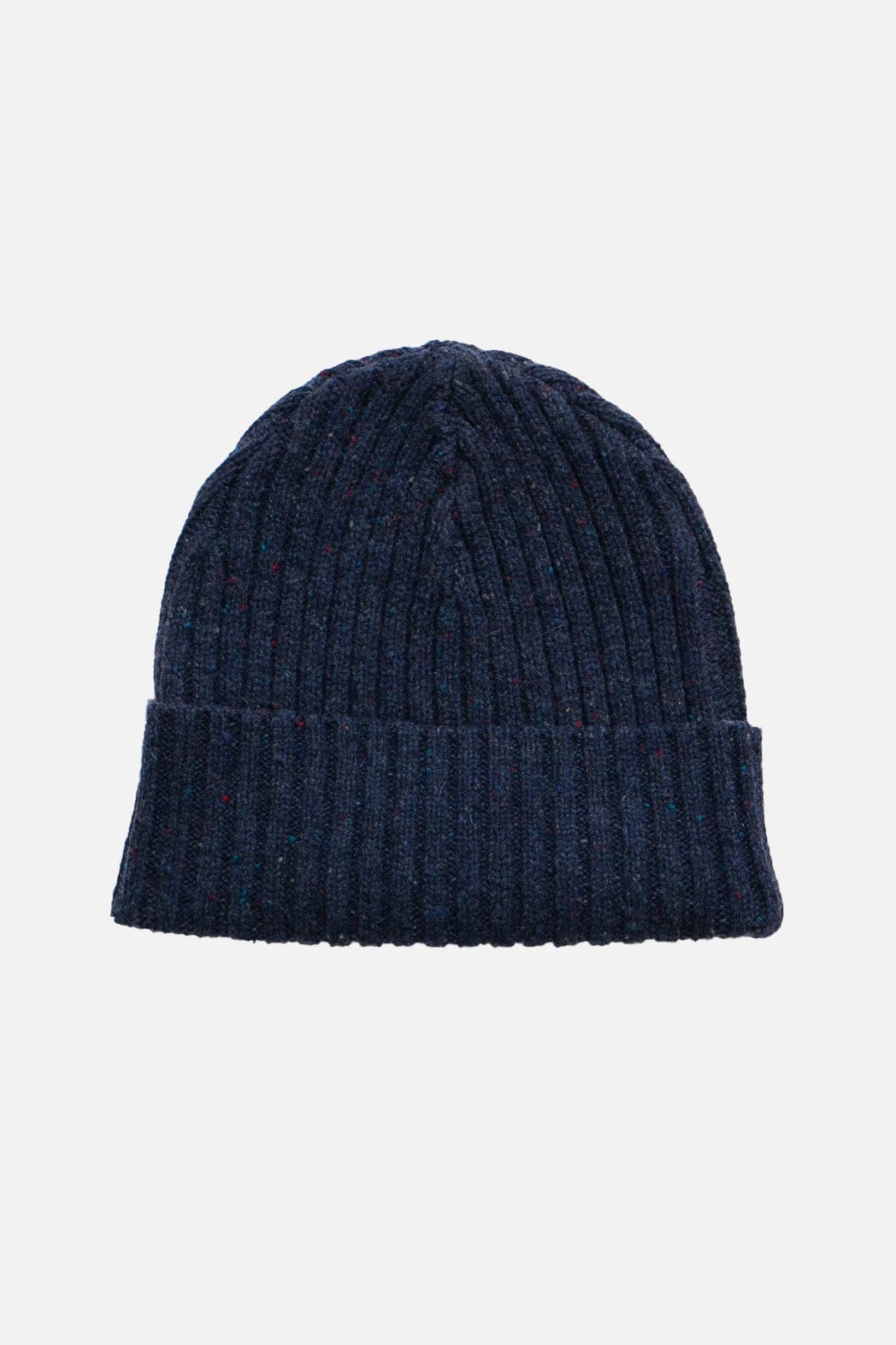 Chunky Ribbed Beanie / Navy Donegal