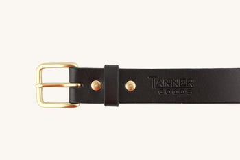 Tanner Goods Daily Belt, Black Mens - Accessories - Belts and Wallets Tanner Goods Brass 28 