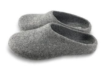 Kyrgies Classic Wool Slippers - Low-Back - Gray Men's House Shoes Kyrgies 