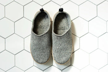 Kyrgies Women's Wool Slides, Grey House Shoes Kyrgies 