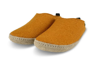 Kyrgies Women's Wool Slides, Orange House Shoes Kyrgies 